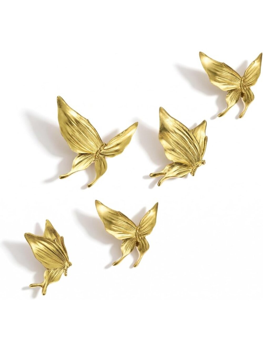 5 Pcs 3D Vintage Gold Butterfly Wall Art Decor for Home & Garden Decoration